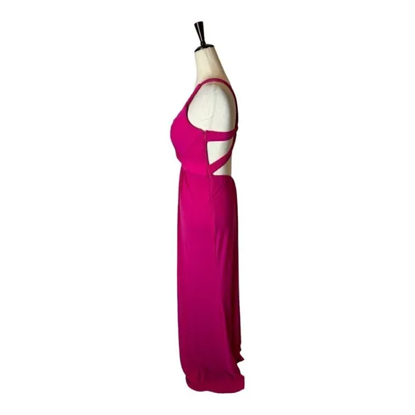 La Femme Dress Women 00 Pink Deep‎ V Jersey Knit Illusion Neckline Formal Gown - Image 8