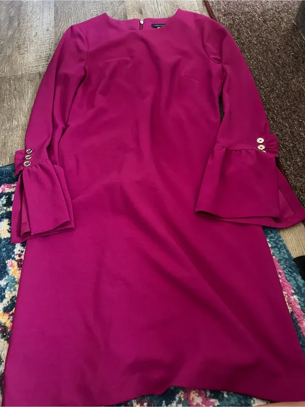Tommy Hilfiger Women's Fuchsia Bell-Sleeve Shift Dress - Image 6