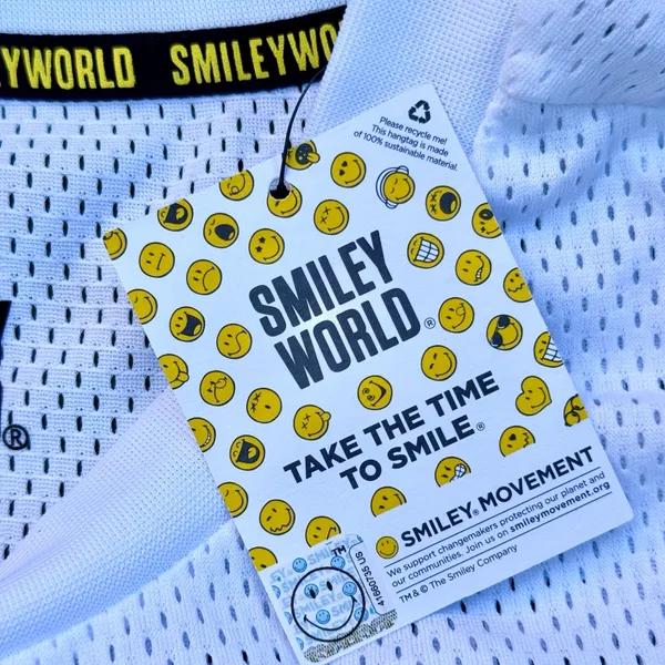 SMILEY WORLD Crop Top T Shirt White Graphic Tee - Image 5