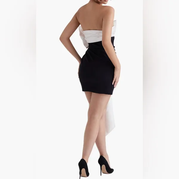 House of CB Jana Giant Bow Strapless Mini Cocktail Dress size S - Image 2