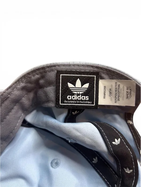 Adidas Light Blue Faux Suede Logo Baseball Hat Adjustable Unisex - Image 3