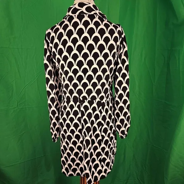 NWOT Zara Womens Emilie Black White‎ Geometric Shirt Dress Medium NO BELT - Image 2