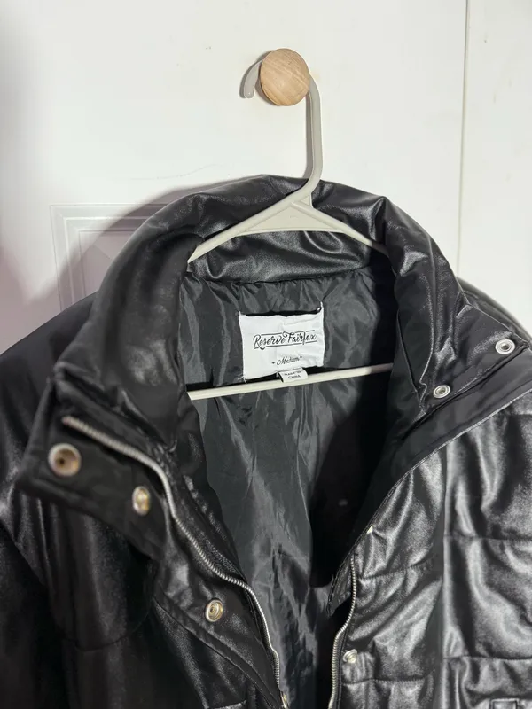 Black Faux Leather Jacket Reserve Fairfax - Image 4