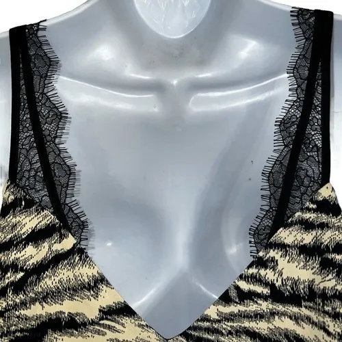 EXPRESS Gorgeous Black & Tan Zebra Print‎ Cami Top Black Lace Trim NWT $48 Small - Image 6