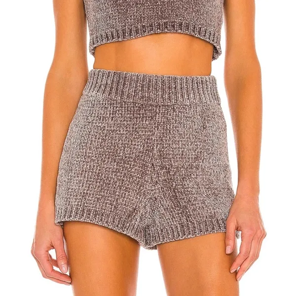Majorelle REVOLVE Denitza Shorts Chenille High Rise Waisted Fawn Taupe Large - Image 3