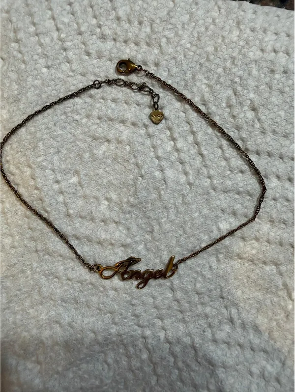 RARE Vintage Avon Gold "Angel' Script Anklet - Image 4