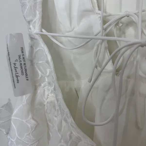 For Love & Lemons White Floral Lace Mini Dress Strappy Size Small New - Image 10