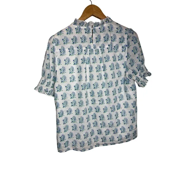 SZ Blockprints™ X J.Crew Smocked Puff-sleeve Top Sz. S - Image 3