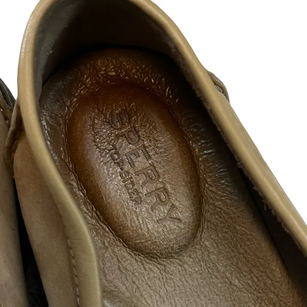 Sperry Womens Seaport Penny Loafers Tan‎ White Leather Preppy Slip On STS83410 9 - Image 7