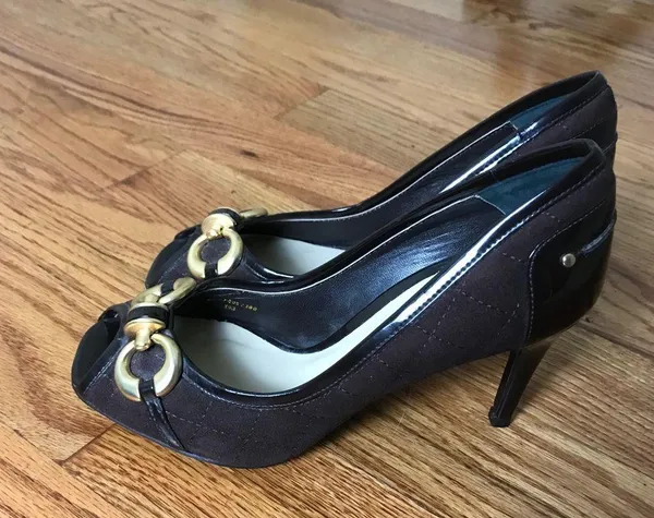 Zara Brown Quilted Pumps - Image 3