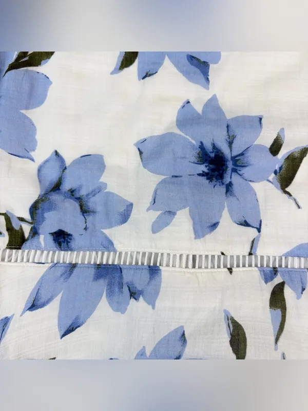 NWT Lulus Lovely White Blue Floral Print 100% Cotton Midi Dress Women's Size XL - Image 11