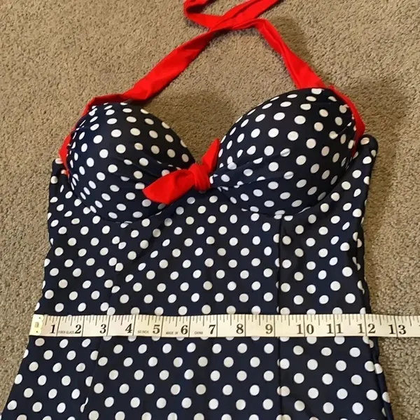 Women’s Swimsuit Bathers Halter Neck Boy Leg with Polka Dots Size 6-8 NEW - Image 9