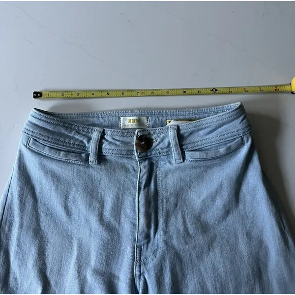 Maeve High-Rise Crop Wide-Leg Welt Pocket Jeans Size 29P Light Wash Raw Hem - Image 5