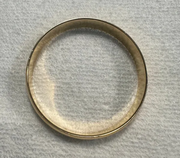Vintage Signed Monet Brushed Gold Tone Bangle Bracelet - Image 2