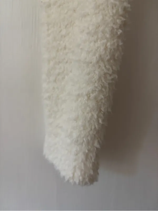 Skims Cozy Knit Zip-Up Hoodie Jacket Bone Cream Size Small / Medium Fuzzy Boucle - Image 13