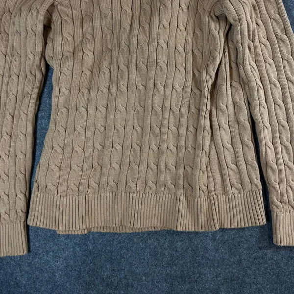 Lauren Ralph Lauren Camel Cable Knit Buckle Cardigan Sweater NWT Medium Designer - Image 14