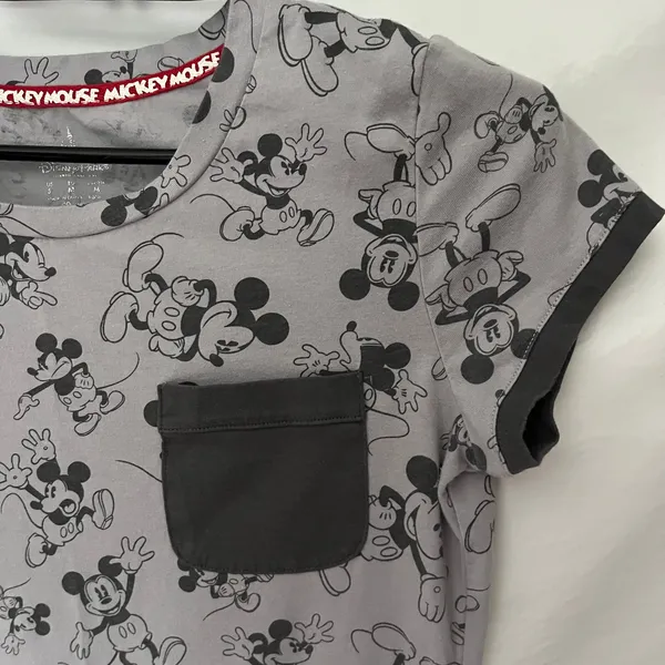 Disney Parks Mickey Mouse Y2K Womens TShirt Top Size S Gray Short Sleeve Cartoon - Image 3