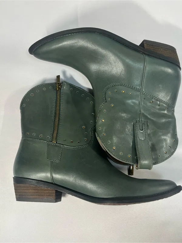 Lucky Brand Women’s Chantilly Leather Western Pointed Toe Ankle Boots 10M - Image 5