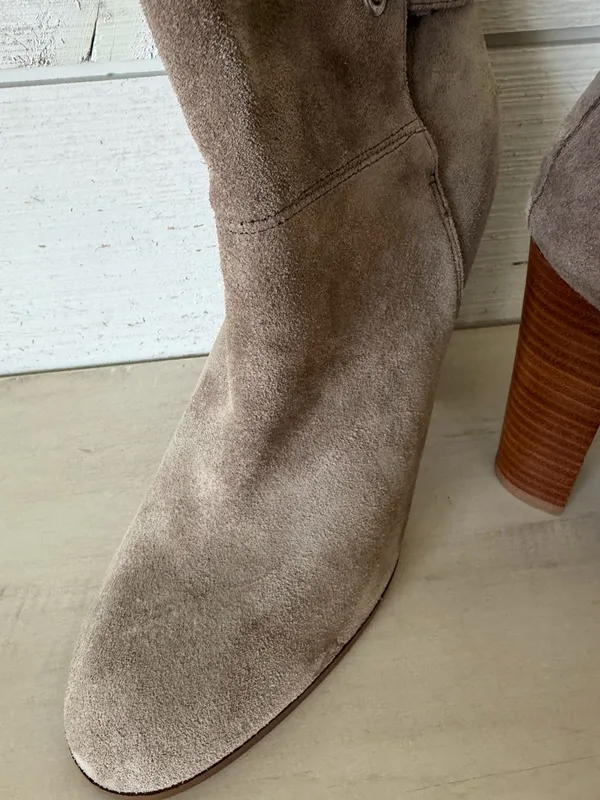 Dolce Vita Marenn Midi Bootie Women's Size 9 Beige Greige Suede NEW - Image 3