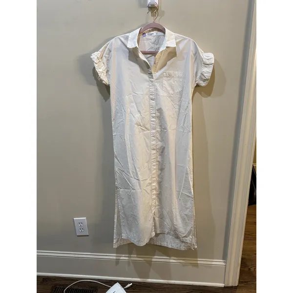 NWT $228 STATESIDE Anthropologie Cotton Short Sleeve Shirtdress USA‎ Size XS - Image 4