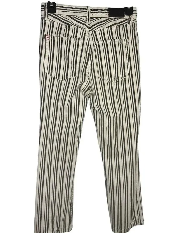 BDG Urban Outfitters Jeans Size 27 Blue Cream Striped Cropped Stretch Denim - Image 2
