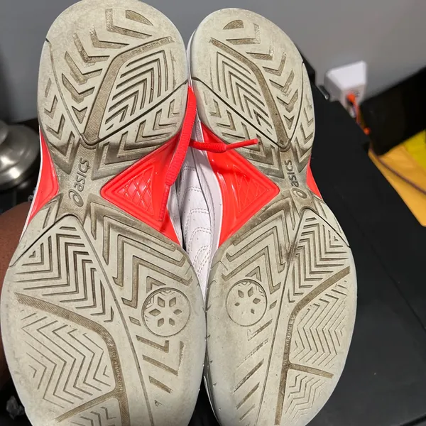 Asics White and Red Athletic Shoes - Image 8
