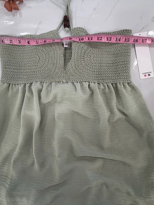 Madden Girl Sage Green Halter Ruffle Sundress - Image 6