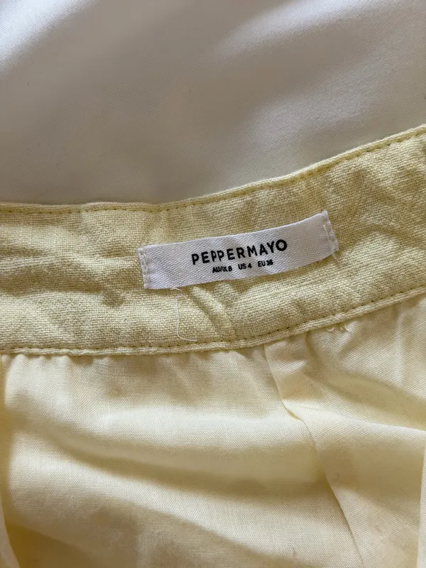Peppermayo Yellow Linen Shorts - Image 4