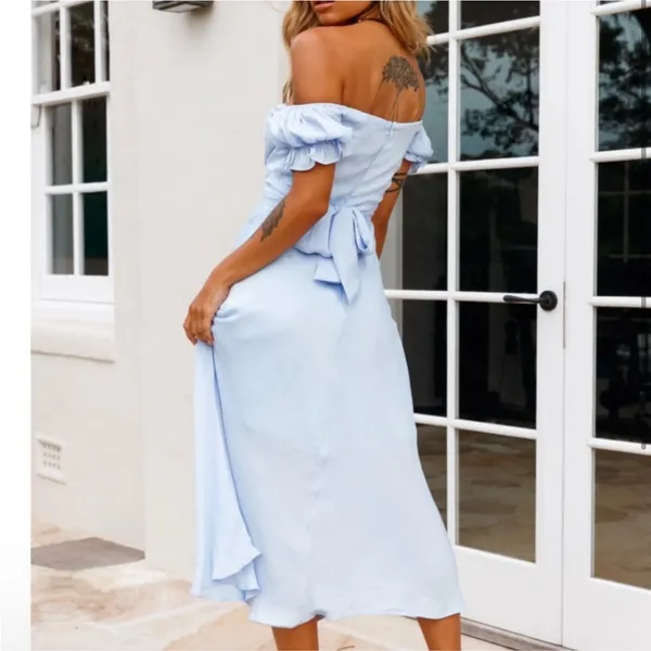 SELFIE LESLIE Linka Off-Shoulder Tie Back Midi‎ Dress - Image 2