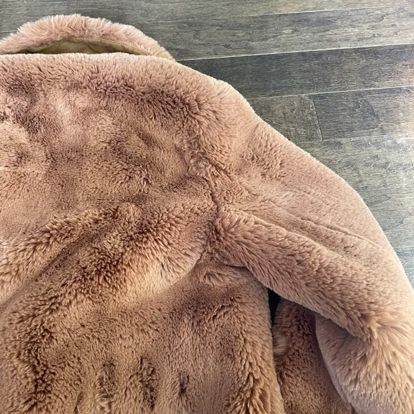 Zara outerwear soft brown fluffy faux fur coat jacket - Image 11