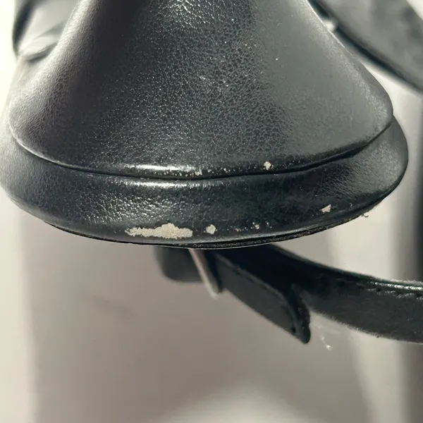 Trotters Omega Black Leather Slingback Peep Toe‎ Kitten Heels Pumps 9N - Image 9