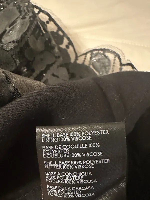Free People All That Glitters Shimmery Black Lace Mini Dress — Size M - Image 11