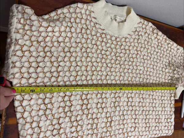 Gilded Intent Textured Sweater oversized mock neck honeycomb open-knit structure - Image 8