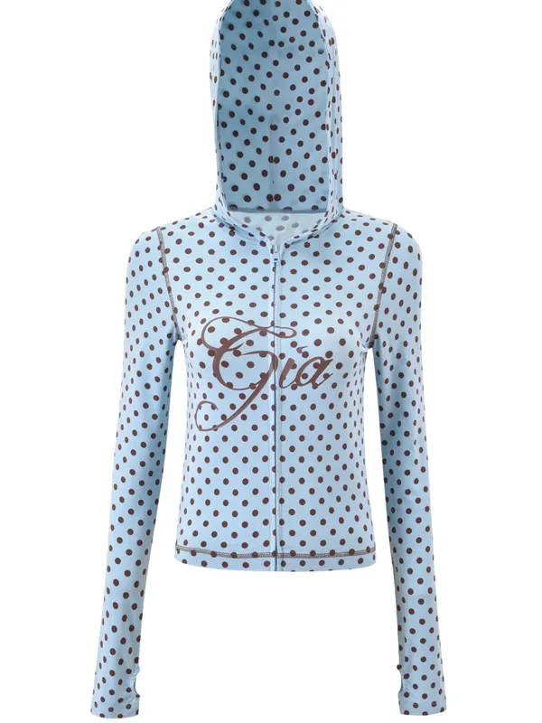 I.AM.GIA Blare Hoodie Polka Dot Blue Medium NWT - Image 4