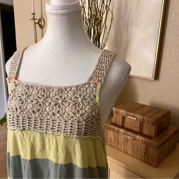 FREE PEOPLE‎ NWT Luca Crochet Stripe Knit Dress/Tunic Size Small - Image 2