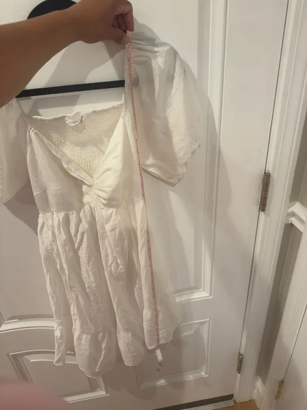 Aritzia White Puff Sleeve Mini Dress - Image 11