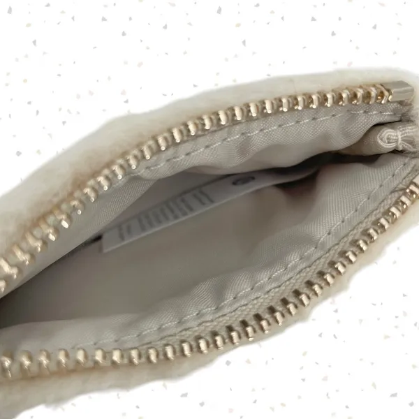 Lululemon Dual Pouch Wristlet Plush Fleece Natural Ivory Gold Cozy Fall Wallets - Image 11