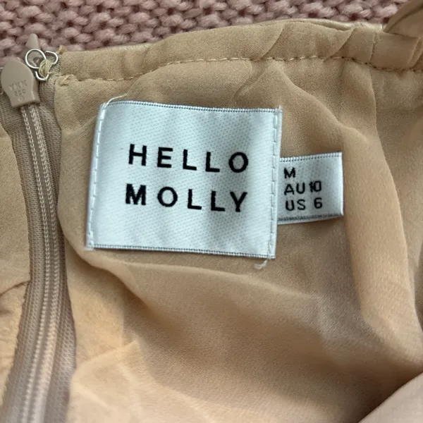 Hello Molly Gold Wedding Guest Dress satin - Image 2