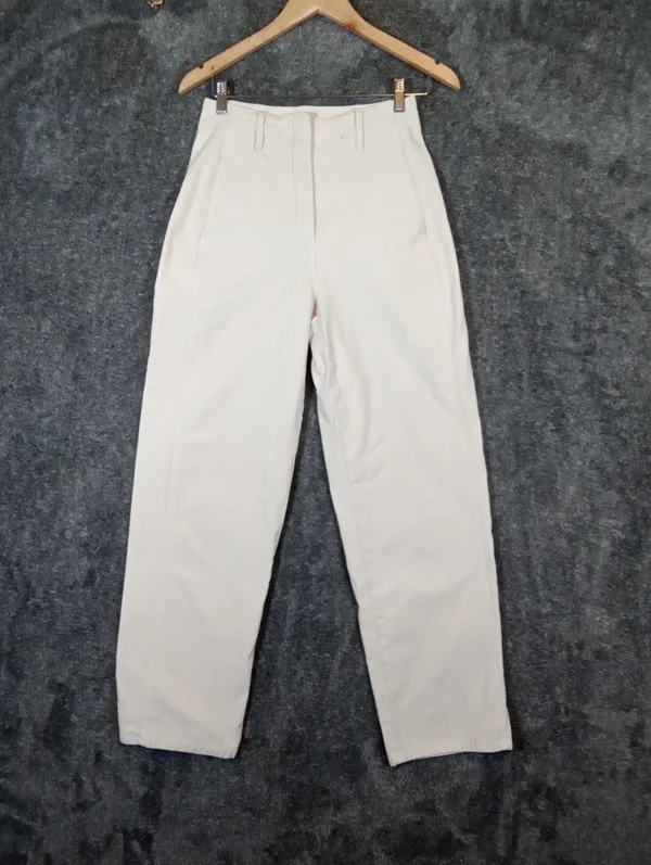 Wilfred Aritzia Ascendant Pant High Waisted cotton Utility Cream Wide Leg Sz4 - Image 3