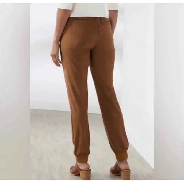 NWT Soft Surroundings Estancia Faux Suede‎ Jogger Ankle Saddle Brown Sz PXL - Image 3