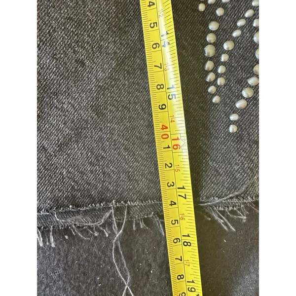 Levi's High Rise Deconstructed Button Fly Studded Denim Premium Skirt Size 24‎ - Image 7