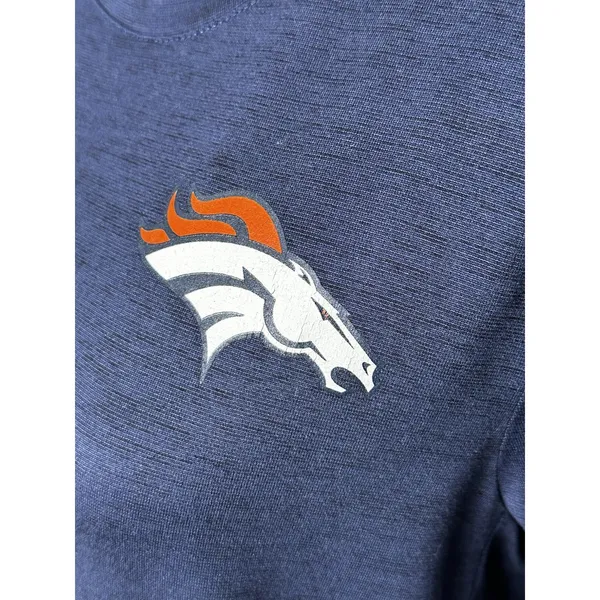 Nike Dri-Fit Denver Broncos Women’s Logo Blue Microstripe T-shirt XL Runs Small - Image 7