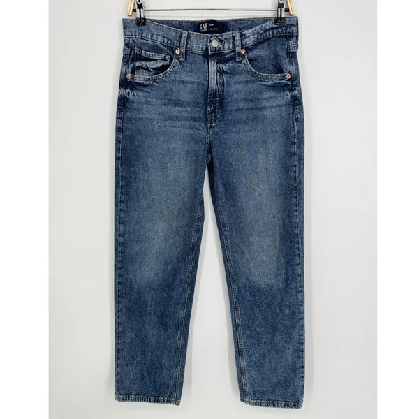 Gap 90s Loose Jeans Size 6/28R Blue Denim Mid Rise Straight Leg Casual Retro - Image 2