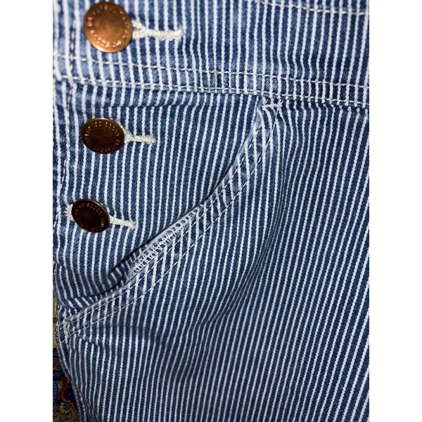 Universal Threads Railroad Stripe Denim Shortalls Overalls Size 4 - Image 4