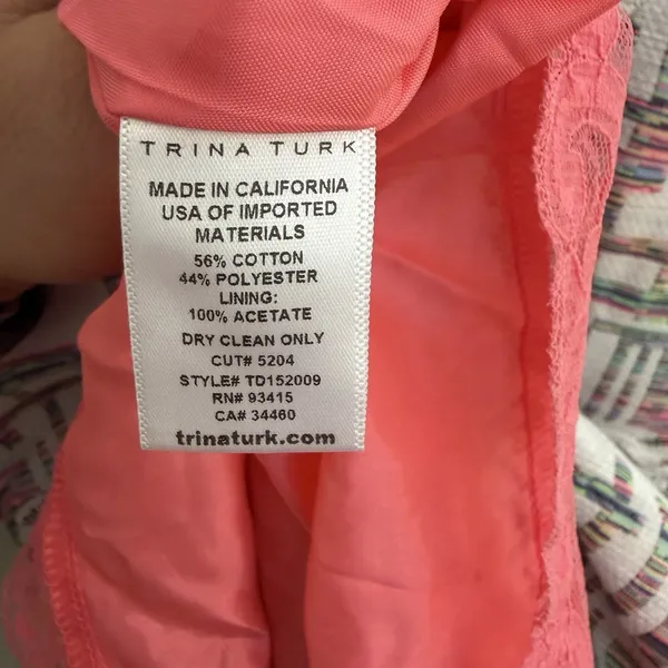 Trina Turk Linda Basket Weave Jacquard Dress Sz 6 Party Preppy Sorority Formal - Image 7