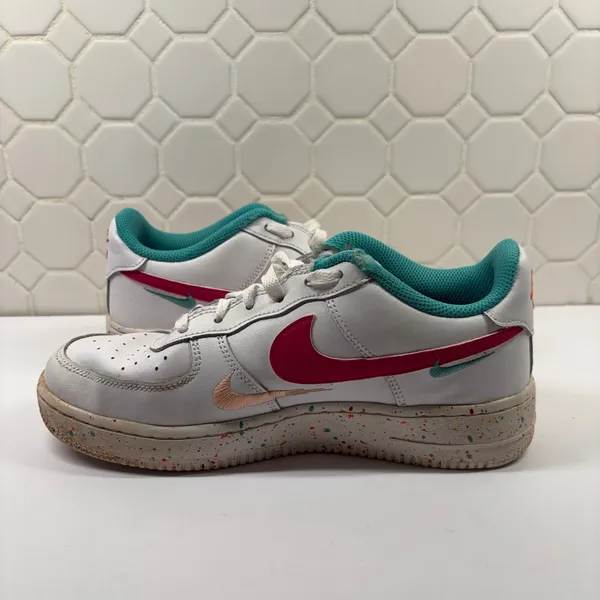 Nike Air Force 1 Low Womens 8.5 White Multi Color Paint Splatter FD4626-181 - Image 6