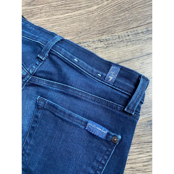 EUC Womens 7 for all mankind the high waist‎ ankle skinny jeans raw hem size 28 - Image 9