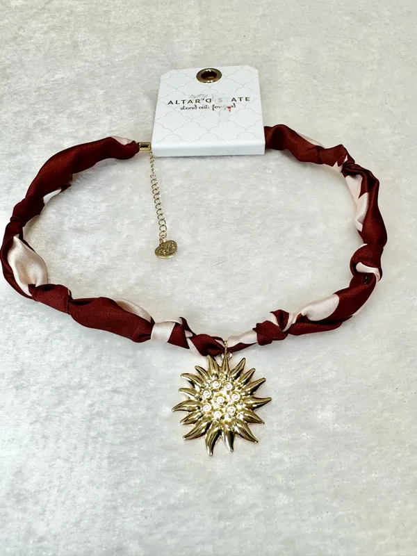 Altar’d State Golden Bloom Scarf Pendant Necklace - Image 2