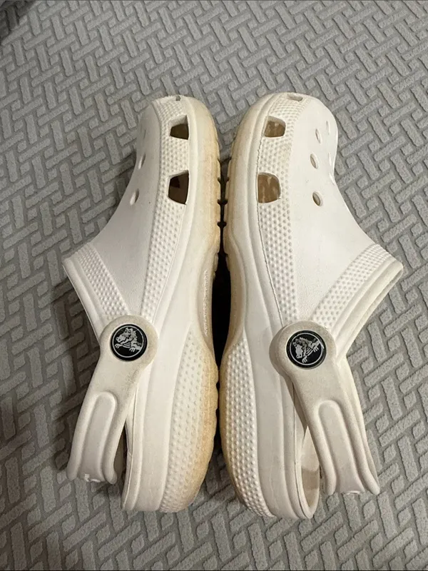 Crocs White Unisex J 3 Women’s 5 Classic Clogs boys women’s men - Image 9