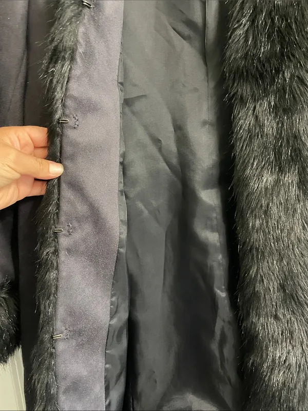Vintage INC International Concepts Suede Penny Lane Fur Y2K Coat Large - Image 8